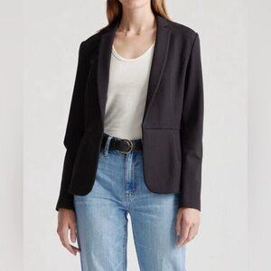 Quince Ultra-Stretch Ponte Blazer in Black - XS - NWT